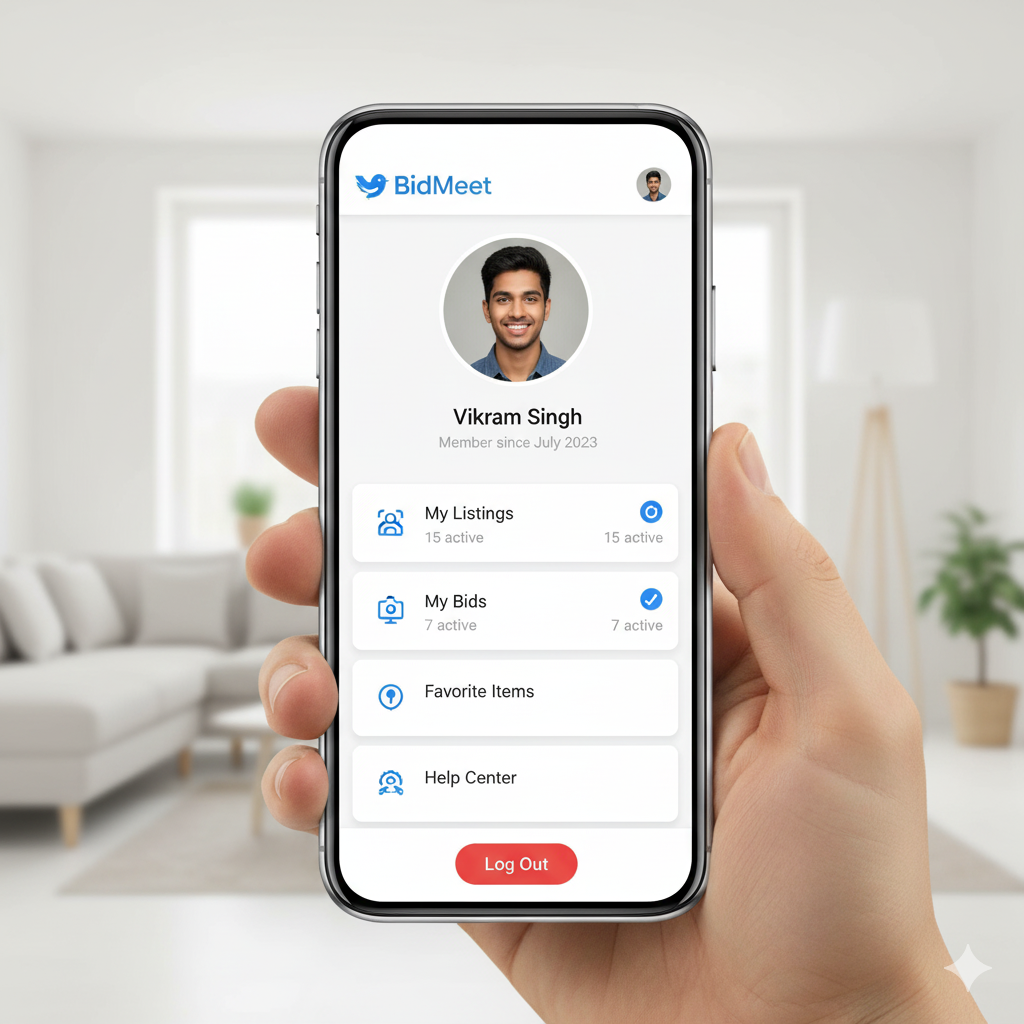 BidMeet Profile Screen